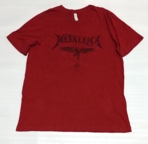 ☆METALLICA 半袖TシャツXLサイズ フアッション音楽系ウェア1981アーティストTEE赤色レッド紅ヘヴィ メタル ロック バンド メタリカ ティー