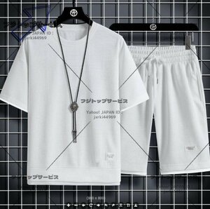 メンズ スウェット セットアップ メンズ Tシャツ ジャージ 上下セット ショットパンツ 短パン 部屋着 運動着 ハーフパンツ オレンジ