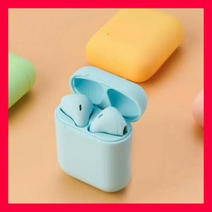 ★i12マカロン　ワイヤレスイヤホン　青　Bluetooth　inpods12 Bluetoothイヤフォン ブルートゥースイヤホン iPhone アイフォン