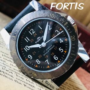 【1円スタート】■カッコイイ■フォルティス/FORTIS/アンティークウォッチ/手巻きメンズ腕時計/1970’sビンテージ/黒/ブラック/スケルトン