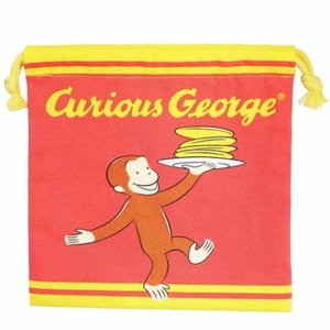 ◎新品　おさるのジョージ　ひとまねこざる　Curious George　巾着袋　きんちゃくポーチ　04　クラシックパンケーキ