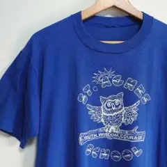 80s ビンテージ Tシャツ US 古着 フクロウ 80年 アメカジ カレッジ