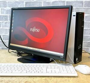 21.5インチモニターセット!! fujitsu esprimo D588/T Core i7-8700 3.2GHz 8GB SSD256GB MULTI デスクトップパソコン H12531