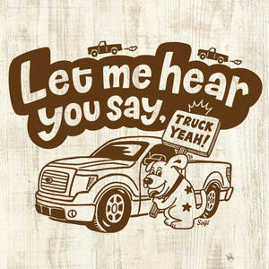 ■TRUCK YEAH Tシャツ■Lサイズ（ホワイトxブラウン）フォード　FORD　F150