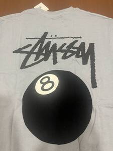 stussy 8BALL Tシャツ ステューシー 新品未使用 タグ付き Grey 灰色 グレイ M size 記念限定レアフォトオールドOLDデッドストック