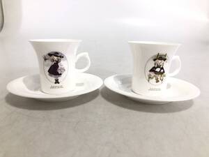 HB2421　永田萌　カップ＆ソーサー2客　 ARABIA　アラビア Fine Bone China NIKKO ニッコー