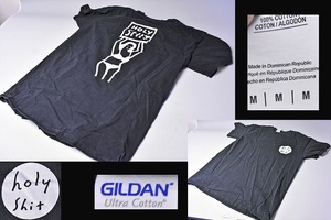 HOLY SHIT ★ バックプリント 半袖 Tシャツ ★ Mサイズ 黒 ★ GILDAN ボディー ★ 世田谷 カフェ＆アパレルショップ