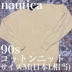 nauticaノーティカ　90s小文字　コットンニットイエローサイズM(L相当)