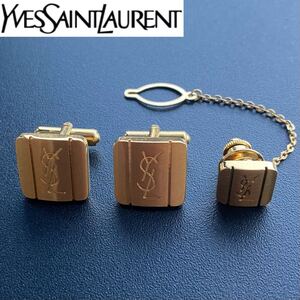 Yves Saint Laurent イヴサンローラン ゴールド カフスリンクス&ラペルピンセット販売 YSL メンズ 紳士 アクセサリー パーティー 結婚式