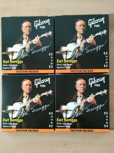 ギブソン　Gibson Earl Scruggs 5弦バンジョー弦　ライト　9.5 10 13 20 9.5 SBG-ESL 未開封未使用　　4セット　@1