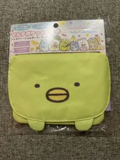 すみっこぐらしマルチポケットポーチファスナーショルダーストラップ付き　ぺんぎん？