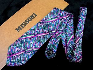 ♪今週の特売980円～♪3161♪良品【MISSONI】ミッソーニ【ドット ストライプ デザイン 柄】ネクタイ♪