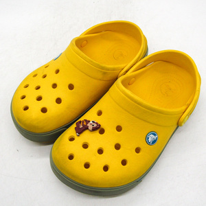 クロックス サンダル スリッパ サボ ブランド 靴 白 キッズ 女の子用 J3サイズ イエロー crocs