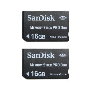 ■動作確認済■ SanDisk メモリースティック PRO Duo 16GB 2枚まとめ売りメモリーカード デジカメ PSP memory stick Lexar SONY