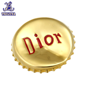 ◆大幅値下げ！★ほぼ美品★Dior ディオール　ボトルキャップモチーフリング　ゴールド×レッド　GP　14号　26.1g　中古A【辻屋質店J1928】