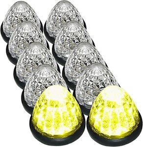 トラック用 サイド マーカー マーカーランプ 16LED 24V用 標識 汎用 10個 セット レモンイエロー