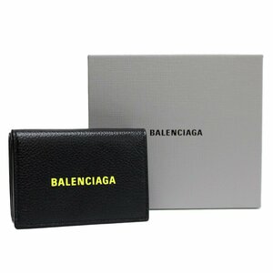 送料無料 8 BALENCIAGA バレンシアガ 594312 1I313 ブラック 3つ折り財布 小銭入れ付き