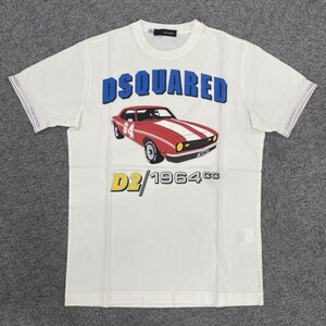 T033-Z14-458 ◎ DSQUARED2 ディースクエアード 半袖Tシャツ Sサイズ ITALY イタリア製 白T コットン 100％ トップス 衣類 洋服 Tシャツ