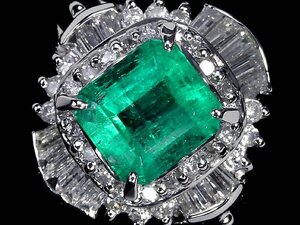 MM14235S初売り【1円～】新品【RK宝石】≪Emerald≫ 抜群のテリ艶!! 極上エメラルド 大粒1.00ct 極上ダイヤモンド Pt900 高級リング ダイヤ