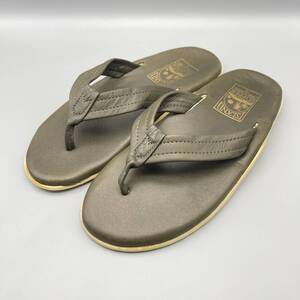 ISLAND SLIPPER ハワイ製 アイランドスリッパ レザー ビーチサンダル カーキ 9 27cm