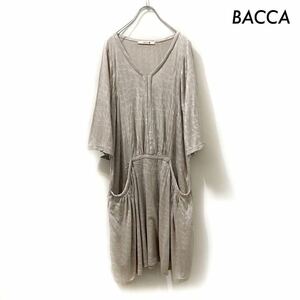 【送料無料】BACCA バッカ★半袖ワンピース 変形 グレー トゥモローランド