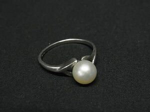 1円 MIKIMOTO ミキモト 本真珠 アコヤ真珠 パール 約7mm リング 指輪 アクセサリー 約11号 レディース シルバー系 FD6535