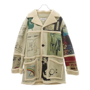 LOEWE ロエベ RARE Joe Brainard Shearling Coat ジョーブレイナード レザームートンシアリングコート マルチ H526Y18L22