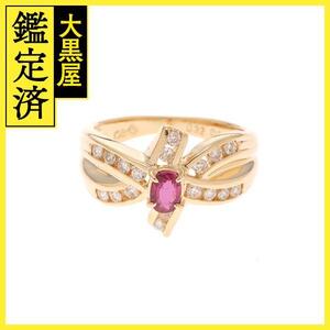 JEWELRY　ジュエリー　リング　K18　ルビー0.32ct　ダイヤモンド0.30ct　約4.4g　8.5号　2143200589239【207】