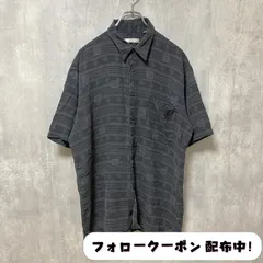 古着 used　半袖総柄シャツ　シルク100％　黒