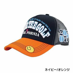 ★③送料無料 ★1.ブルーティーゴルフ 【ネイビー/オレンジ】BTGロゴメッシュキャップ【CP-007】BLUE TEE GOLF