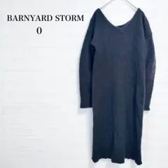 BARNYARD STORM/ロングワンピース/ニット/ネイビー/Ｖネック