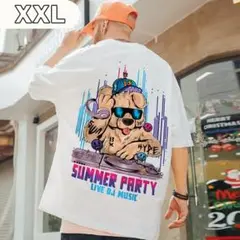 【即購入OK】Ｔシャツ くま 半袖 カラフル 白 ヒップホップ XXL メンズ