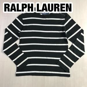 RALPH LAUREN ラルフローレン 長袖Tシャツ S ホワイト ブラック ボーダー