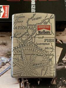 Marlboro ADVENTURE WEST ジッポ オイルライター マルボロ アドベンチャーウエスト・喫煙具 喫煙グッズ 化粧箱付 B ZIPPO 01・USED 美品