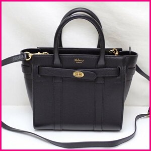 ★Mulberry/マルベリー ミニ ジップド ベイズウォーター 2wayハンドバッグ HH4949/ブラック/レザー/ショルダーベルト付き&1938400009