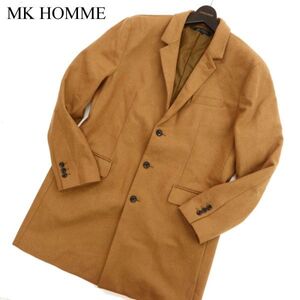 MK HOMME ミッシェルクラン オム 秋冬 ウール★ メルトン チェスター コート Sz.51　メンズ キャメル　C3T09253_A#N