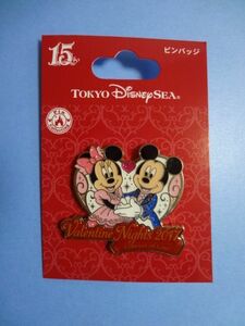 【廃盤】 TDS/東京ディズニーシー★ピンバッジ/15周年 2017年 バレンタイン/Valentine Nights 2017★送料310円～