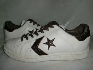 ★CONVERSE PRO LEATHER OX `05製コンバース PRD0506 56-5K プロレザー OX ホワイト/リザード型押ブラウン 着用回数少 レアモデル