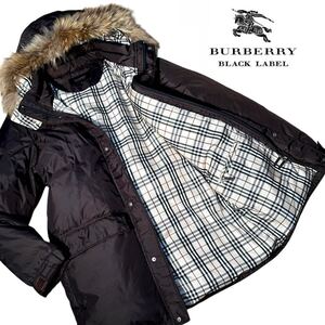 【極暖の逸品】新品同様◆ BURBERRY BLACK LABEL バーバリーブラックレーベル◆ホワイトグース ダウン コート ジャケット アウター サイズM