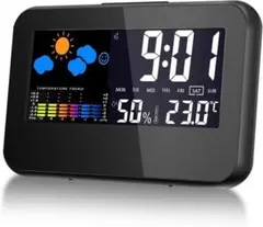 デジタル置時計　時計湿度計　温度計　寝室　リビング　カレンダー　多機能　スヌーズ