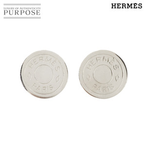 新品同様 エルメス HERMES セリエ ラウンド型 イヤリング シルバー アクセサリー Earrings 90263701