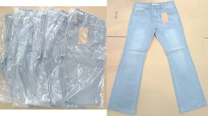Zな4355 未使用 n 3k レディース デニムパンツ ジーンズ Lサイズ ライトブルー 着丈145㎝ 6点セット レディースパンツ 女性 ファッション