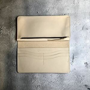 長財布　ヌメ革　ロングウォレット　本革　手縫い　[受注製作]