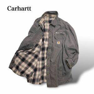 【稀少サイズ】 carhartt カーハート デニムジャケットコートXL 裏地チェック 古着 ヴィンテージ