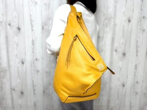 極美品 LOEWE ロエベ アントン ショルダーバッグ ワンショルダー バッグ レザー 黄色 80917Y