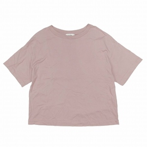 アルヴァナ alvana クルーネック Tシャツ カットソー トップス 半袖 コットン ショート丈 サイズF ピンク レディース メンズ ユニセックス/