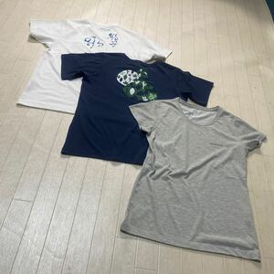 4028☆ mont-bell モンベル 半袖Tシャツ 3点セット カットソー カジュアル レディース XS M ホワイト グレー ネイビー