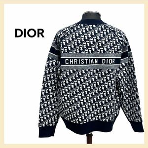 定価50万 Christian Dior クリスチャン ディオール オブリーク ダブルフェース テクニカル カシミヤ リバーシブル ラウンドネック セーター