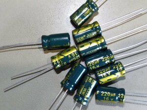 220uf 220μF 16V 105℃ 6×11電解コンデンサー　10個組１セット