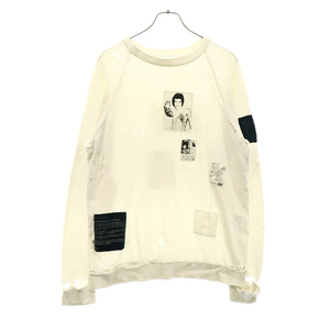 RAF SIMONS ラフシモンズ 01AW Riot Riot Riot 期 Patchwork Sweatshirts デストロイ パッチワーク ダメージ スウェット ホワイト